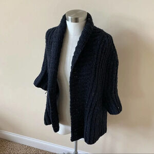 Theory Chunky Wool Cashmere Cardigan BinC Size Small Petite Blue